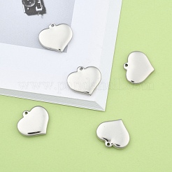 Ciondoli a forma di cuore con etichetta vuota stampata in acciaio inossidabile 304&nbsp;X-STAS-R063-02
