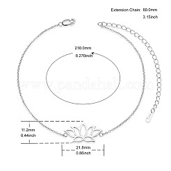 Bracelets de cheville à 925 maillon en argent sterling plaqué rhodium&nbsp;JA123A