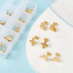 20 pz 10 stile 201 orecchini a bottone in acciaio inossidabile&nbsp;STAS-YW0001-70G