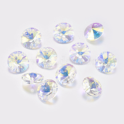 Facettierten Glas Strass Charms, Nachahmung österreichischen Kristall, Kegel, Kristall ab, 6x3 mm, Bohrung: 1 mm