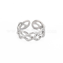 304 anello per polsino aperto vuoto con rombo in acciaio inossidabile per donna, colore acciaio inossidabile, misura degli stati uniti 6 3/4 (17.1mm)