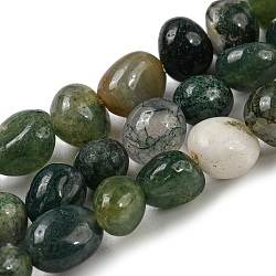 Chapelets de perle en agate indienne naturelle, pierre roulée, pépites, 5~9x6~8x4.5~6mm, Trou: 0.8mm, Environ 51~58 pcs/chapelet, 15.16''~15.35'' (38.5~39 cm)