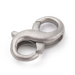 Stainless Steel Double Opening Lobster Claw Clasps, Infinity Shape, Stainless Steel Color, 16.5x10x4mm