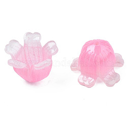 Kunststoff-Perlen, Blume, Perle rosa, 15x13~15x11~12 mm, Bohrung: 1.2 mm