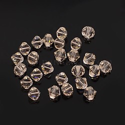 Austrian Crystal Beads, 5301 6mm, Bicone, Silk, Size: about 6mm long, 6mm wide, Hole: 1mm