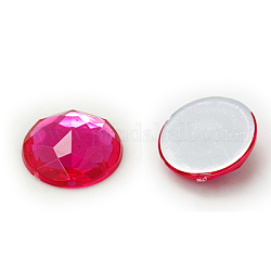 Imitación Taiwan acrílico Diamante de imitación espalda plana cabochons, facetados, medio redondo / cúpula, rojo violeta medio, 16x5mm, 500 unidades / bolsa