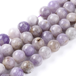 Natürlichen Amethyst Perlen Stränge, Runde, 8 mm, Bohrung: 1.1 mm, ca. 48 Stk. / Strang, 15.35 Zoll (39 cm)