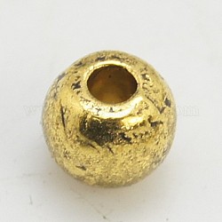 Tibetischen stil Abstandsperlen, Bleifrei und Cadmiumfrei und Nickel frei, Antik Golden Farbe, Runde, 5 mm, Bohrung: 1 mm