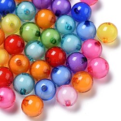 Perles en acrylique transparente, Perle en bourrelet, ronde, couleur mixte, 12mm, Trou: 2mm, environ 580 pcs/500 g
