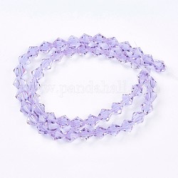 Faceted Imitation Austrian Crystal Bead Strands, Grade AAA, Bicone, Alice Blue, 6x6mm, Hole: 0.7~0.9mm, about 68pcs/strand, 15.7 inch