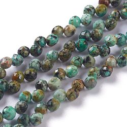 Natürliche afrikanische türkis (jasper) perlen stränge, oben gebohrt, facettiert, Träne, 4~5 mm, Bohrung: 0.9 mm, ca. 86 Stk. / Strang, 16.54 Zoll (42 cm)