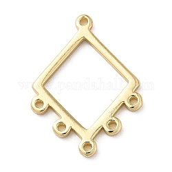 Brass Chandelier Component Links, Connector, Golden, Rhombus, 19x14x1mm, Hole: 1mm