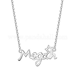 Shegrace 925 collares con colgante de plata esterlina, con cadenas de cable, palabra, Platino, 15 pulgada (38 cm)