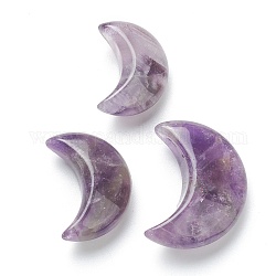 Perle di ametista naturale, Senza Buco / undrilled, per filo avvolto processo pendente, luna, 17~29x12~23x8~10mm