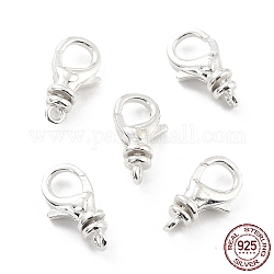 925 Sterling Silver Lobster Claw Clasps, Parrot Trigger Clasps, Silver, 15x8x4.5mm, Hole: 1.2mm