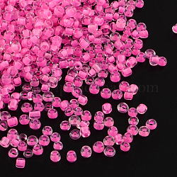 12/0 Perlas de semillas de vidrio, dentro de los colores, rosa, 2mm, aproximamente 30000 unidades / libra