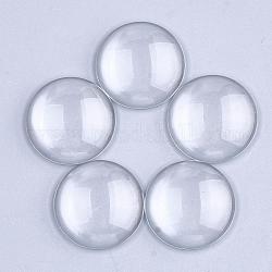 Cabochons de cristal transparente, cúpula / medio redondo, Claro, 25x6~7mm