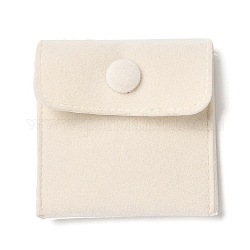 Бархатные мешочки для хранения украшений, квадратные сумки для украшений с застежкой-кнопкой, для сережек, хранение колец, papayawhip, 69~70x70.5~71x9 мм