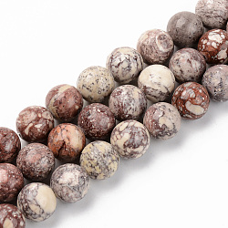 Natürliche amerikanische türkisfarbene Perlenstränge, Runde, antik weiß, 10 mm, Bohrung: 1 mm, ca. 37~38 Stk. / Strang, 15-1/8 Zoll (38.5 cm)