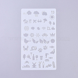 Plastic Reusable Drawing Painting Stencils Templates, for Painting on Scrapbook Wall Fabric Floor Furniture, Clear, 180x102x0.2mm