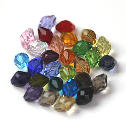 Imitazione branelli di cristallo austriaco, grado aaa, sfaccettato, bicono, colore misto, 10x13mm, Foro: 0.9~1 mm