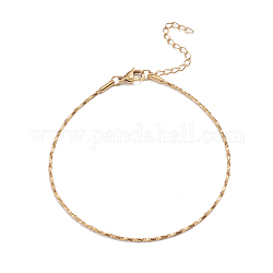 304 bracelets de cheville chaîne serpent en acier inoxydable, avec fermoir pince de homard, or, 8-7/8 pouce (22.5 cm)