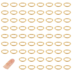 Unicraftale 100 шт. 304 открытых прыжковых кольца из нержавеющей стали, овальные, золотые, 19 датчик, 7.5x5.7x0.9 мм, отверстие : 5.6 мм