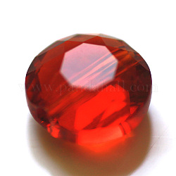 Имитация австрийских кристаллов, класс AAA, граненые, плоско-круглые, красные, 6x3.5 мм, отверстие : 0.7~0.9 мм