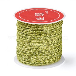 8-lagiger Metallfaden, zum Sticken und zur Schmuckherstellung, grün gelb, 0.8 mm, ca. 27.34 Yard (25m)/Rolle