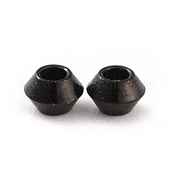 Intercalaires perles rondelles en 304 acier inoxydable, électrophorèse noir, 3.6x2.5mm, Trou: 1.5mm