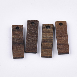 Pendenti in legno di noce, rettangolo, sella marrone, 20x6.5x2.5~3mm, Foro: 1.8 mm