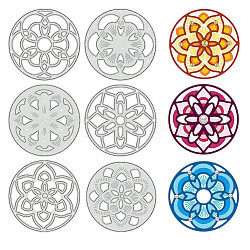 Mandala Theme Carbon Steel Cutting Dies Stencils, for DIY Scrapbooking, Photo Album, Decorative Embossing Paper Card, Stainless Steel Color, Flower, 168x112x0.8mm