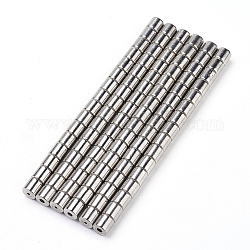 Латунные магнитные застежки, колонка, платина, 9x4.5 мм, внутреннее отверстие: 2 мм, Внешняя отверстие: 0.8 мм