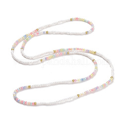 Elastische Taillenperlenketten aus Glasperlen, Sommerkörperketten, Bikini-Schmuckketten für Frauen Mädchen, Mischfarbe, 31-7/8 Zoll (81 cm)