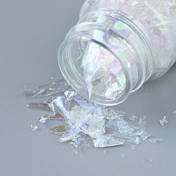 プラスチック製のキャンディスパンコール/スパンコールチップ  UVレジン封入パーツ  エポキシ樹脂ジュエリー作成用  ホワイト  3~25x2.8~6.5mm