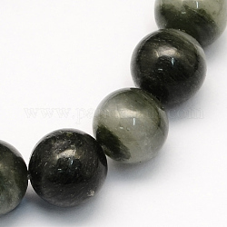 Round Natural Green Stone Beads Strands, DarkSlate Gray, 10.5mm, Hole: 1.2mm, about 36pcs/strand, 15.7inch