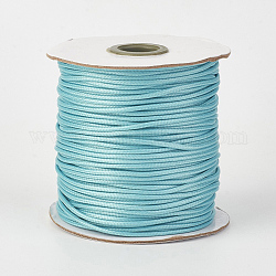 Cordón de poliéster encerado coreano ecológico, cian, 1.5mm, alrededor de 169.51~174.98 yarda (155~160 m) / rollo