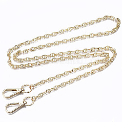 Correas de cadenas de bolsa, mariner cadenas de eslabones de bronce, con broches de aleación giratorias, para accesorios de reemplazo de bolsas, la luz de oro, 116x0.7 cm