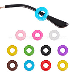 Gorgecraft 50 paires 10 couleurs silicone lunettes oreille grip, attaches de lunettes confort antidérapantes, couleur mixte, 14mm, Trou: 1x7.5mm, 5 paires / couleur