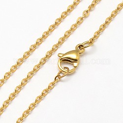 Collane con catena portacavi in ​​acciaio inossidabile unisex alla moda, con fermagli di lobster , oro, 304 pollice (17.7 cm), 44.9mm