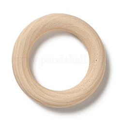 Anneaux de liaison en bois non fini, anneaux en bois de macramé, ronde, burlywood, 25x6mm, diamètre intérieur: 13 mm