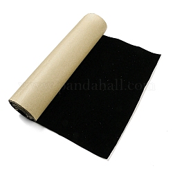 Fodera floccata in velluto adesivo, per il bastone della buccia del tessuto del mestiere del cassetto dei gioielli, nero, 40x0.1cm