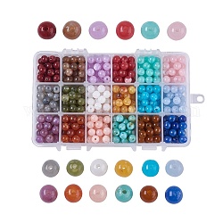 Perles en pierres précieuses acryliques imitation couleurs, ronde, couleur mixte, 18mm, Trou: 8mm, à propos 2pcs / couleur, 30 pcs / boîte