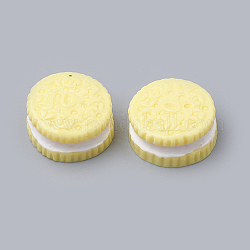 Cabochon decodificati in resina, biscotto, cibo imitazione, giallo, 15x7.5mm