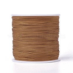 Corda di fibra di poliestere tondo, verga d'oro scuro, 0.8mm, circa 109.36 iarde (100 m)/rotolo