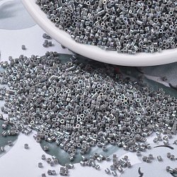 Perline miyuki delica piccole, cilindro, perline giapponesi, 15/0, (dbs0168) grigio opaco ab, 1.1x1.3mm, Foro: 0.7 mm, circa 35000pcs/scatola, 100 g / borsa