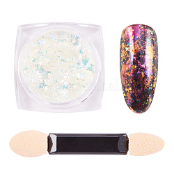Nagelkunst-Glitter-Pulver, Sternenhimmel / Spiegeleffekt, glänzende Nageldekoration, mit einer Bürste, Farbig, 30x30x17 mm, ca. 0.3 g / box