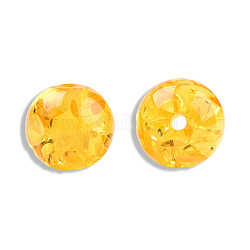 Perles d'ambre d'imitation de résine, ronde, or, 12mm, Trou: 1.6~1.8mm