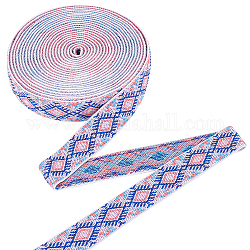 Benecreat elastische Polyester-Gummikordel/-band, Gurtzeug Nähzubehör, flaches Rautenmuster, Farbig, 25 mm, 6 Hof, ca. 5.48 m