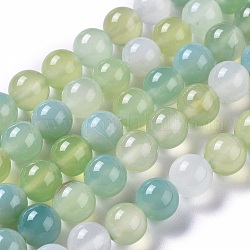 Natürliche Achat Perlen Stränge, gefärbt und erhitzt, Klasse A, Runde, 8 mm, Bohrung: 0.8 mm, ca. 48 Stk. / Strang, 14.9 Zoll (38 cm)